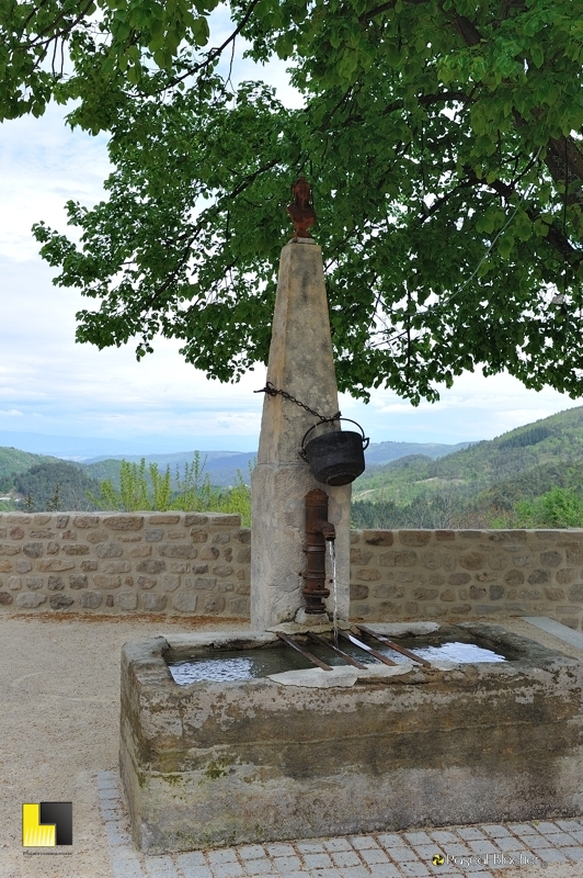 le coq surveille la fontaine de saint michel de chabrillanoux photo pascal blachier