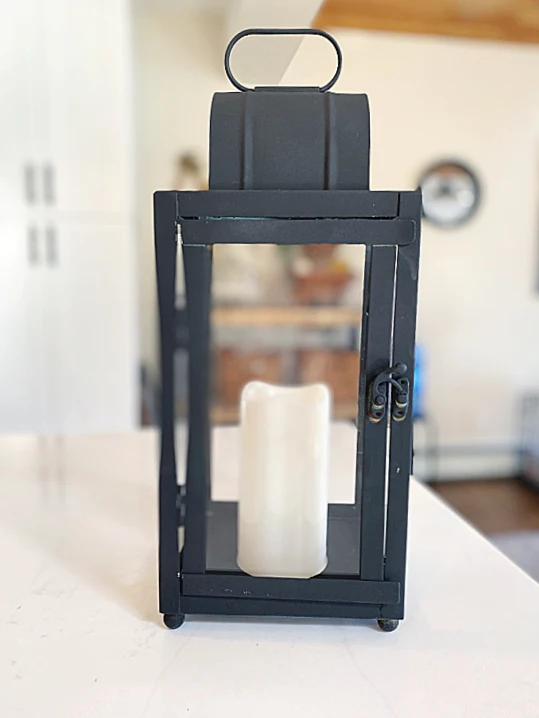 black lantern with candle