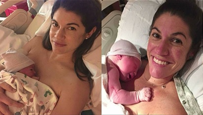 Identical twins give birth on the same day