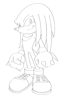 Desenho para colorir e imprimir Knuckles do Sonic