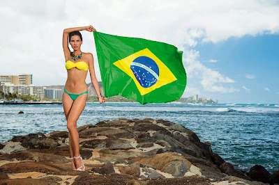 Brazilian model, Raica Oliveira for Bluebeach swimwear photoshoot