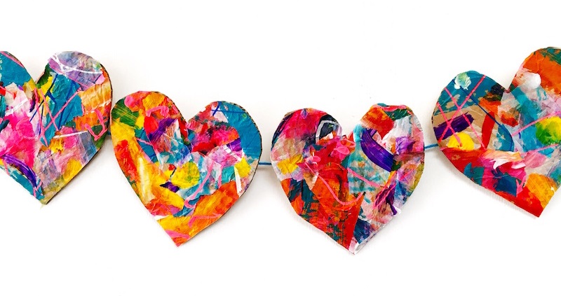 heart garland inspired by Eric Carle