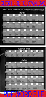 Insanity Workout Calendar