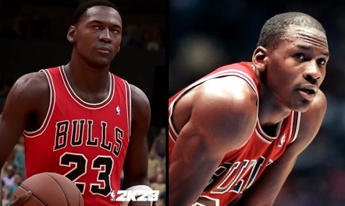 Comparison of 80s Michael Jordan in NBA 2K23 VS Real Life