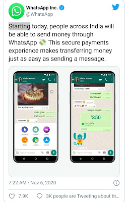 Facebook launches whatsapp pay in india