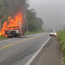 Caminhão carregado com móveis pega fogo na BR-330 