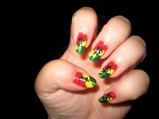 Nail Art Raggae Manicure for this special ocasion 