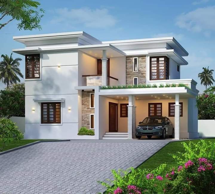 Duplex House Front Design - Small Modern Two Storey Duplex House Design Pictures - Duplex house design - NeotericIT.com