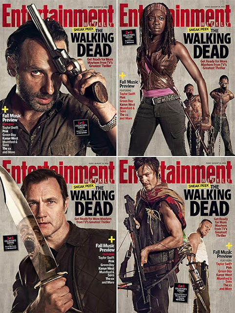 Entertainment Weekly Issue 1222 The Walking Dead Season 3 Covers – August 31, 2012 - Andrew Lincoln as Rick Grimes; Danai Gurira as Michonne, David Morrissey as The Governor, Norman Reedus as Daryl Dixon & Michael Rooker as Merle Dixon