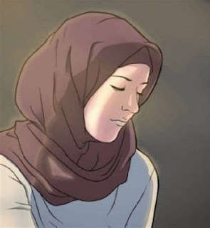 Gambar Kartun Muslimah Sedih