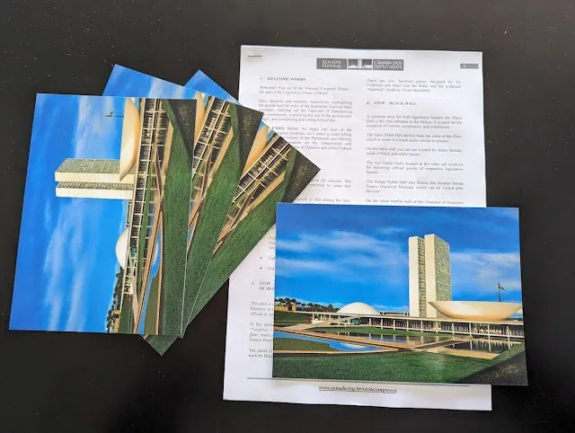 Free postcards at Congresso Nacional in Brasilia