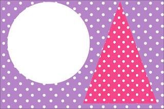 Pink, Purple and White Polka Dots Free Printable Invitations, Labels or Cards.