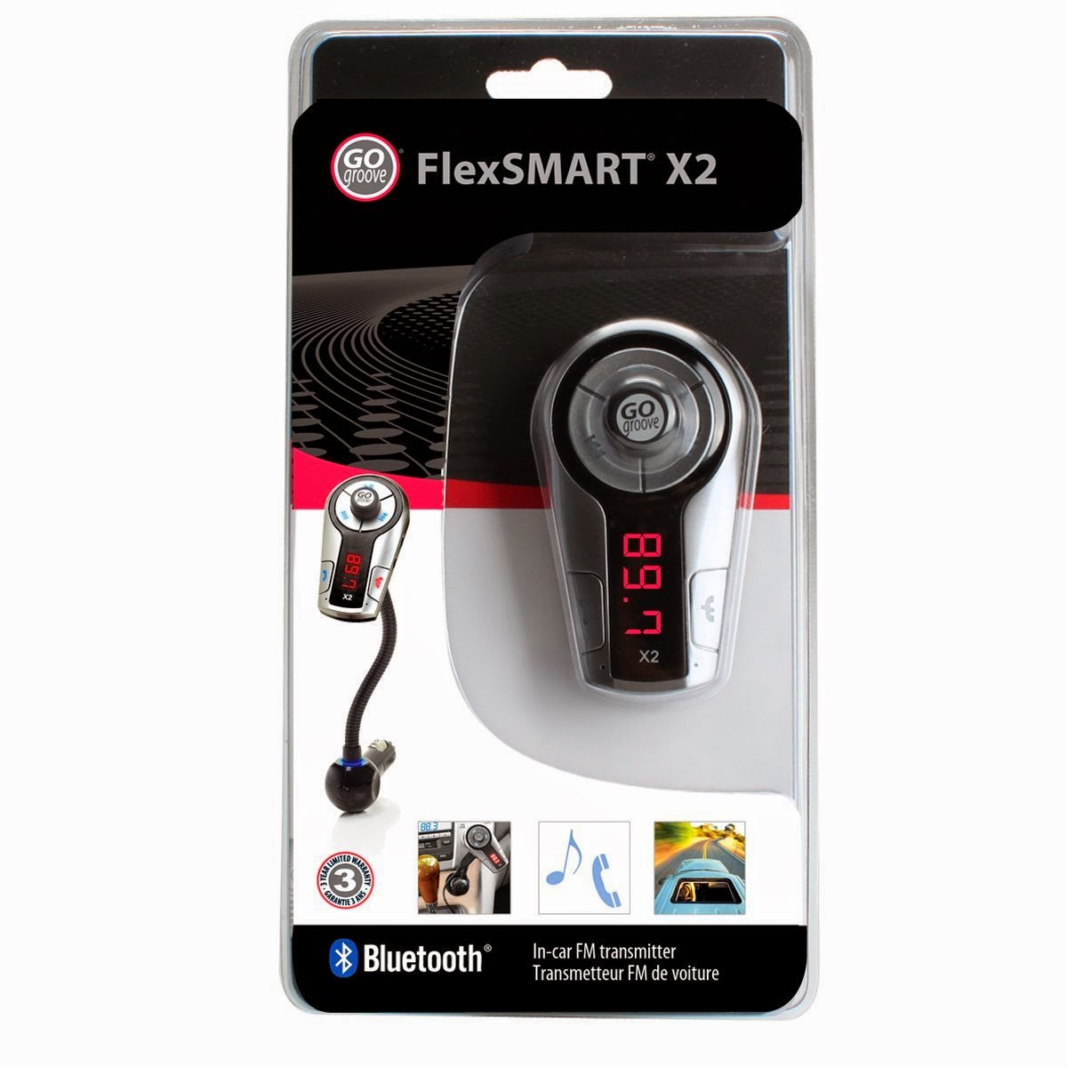 GOgroove FlexSMART X2 Wireless In-Car Bluetooth FM 