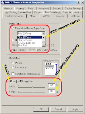 Printer Adjust Area Size
