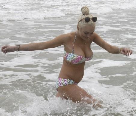 Lindsay Lohan worn Bikini at Beach