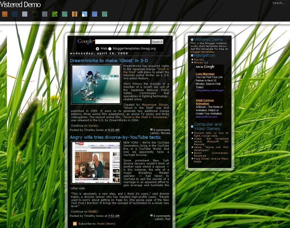 Vistered Template for Blogspot