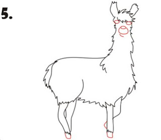 طريقة رسم حيوان  اللاما