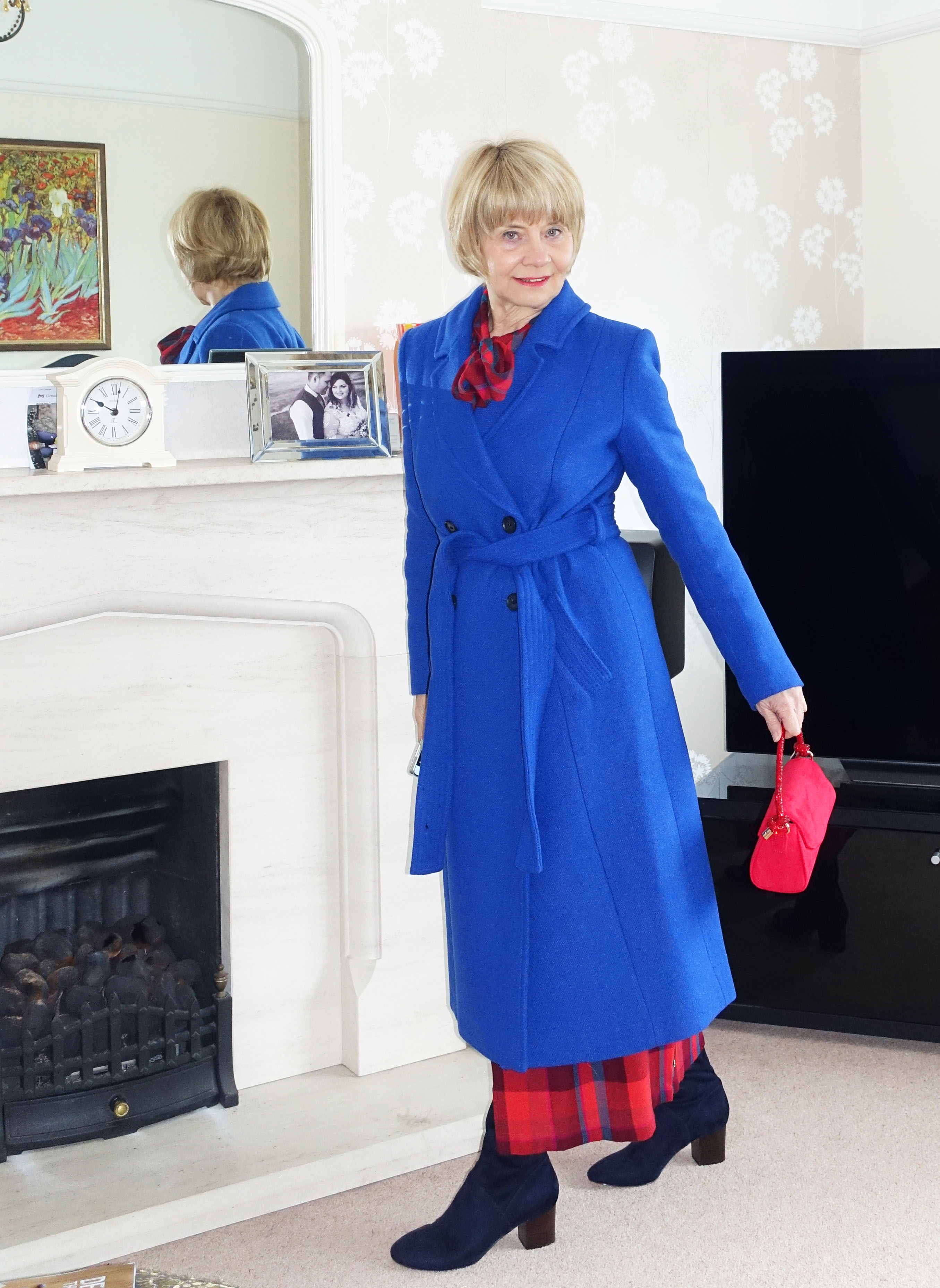 Is This Mutton's Gail Hanlon writes about her passion for staying colourful throughout winter, with choices such as this cobalt blue coat from Warehouse