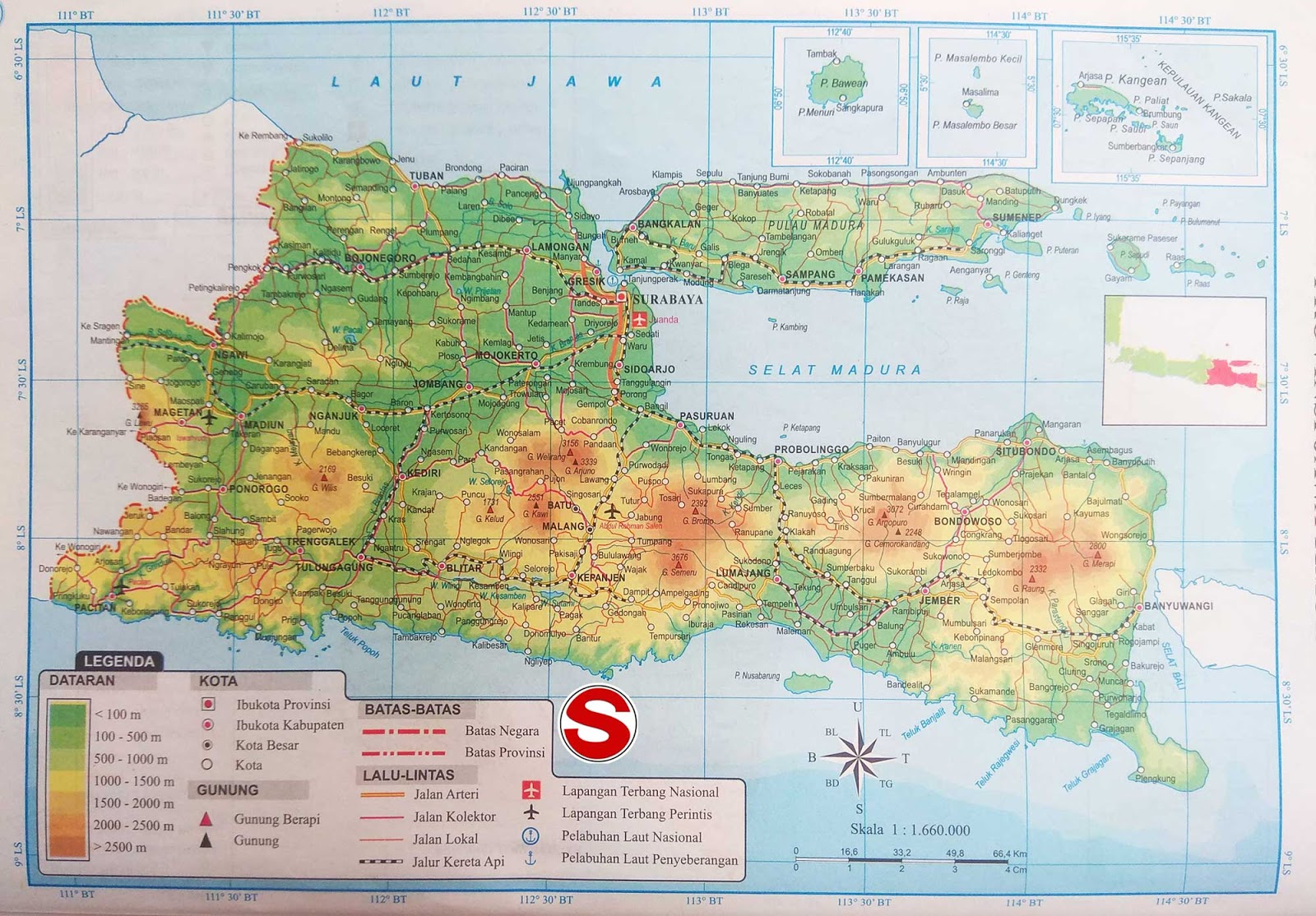  Peta Jawa Timur lengkap HD dengan 29 nama kabupaten dan 9 