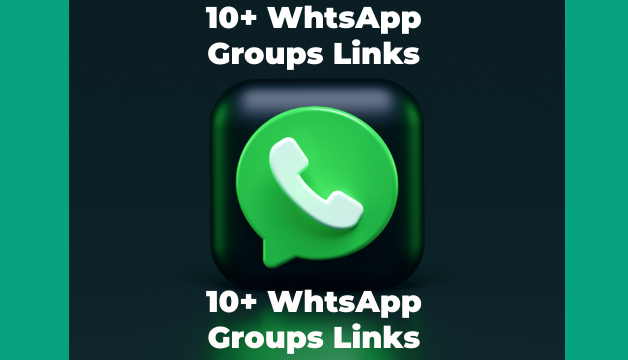 image display whatsapp HD logo with written text 10 whatsapp group links