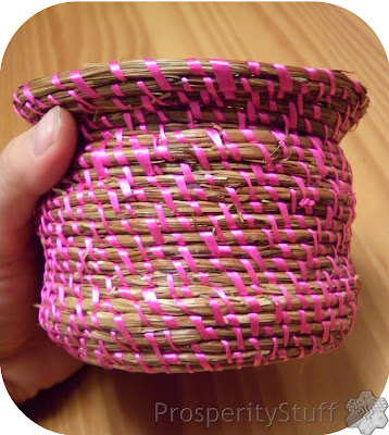 Pine Needle Basket - Pink Ribbon