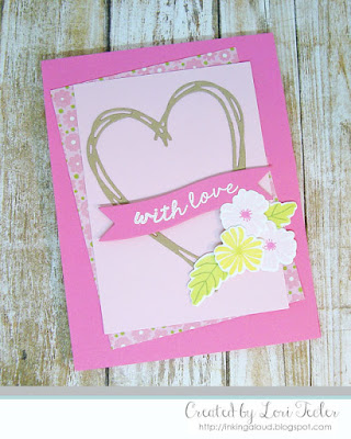 With Love card-designed by Lori Tecler/Inking Aloud-stamps and dies from Lil' Inker Designs