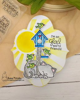 Glad We Are Friends a card by Diane Morales | Newton's Birdhouse Stamp Set by Newton's Nook Designs