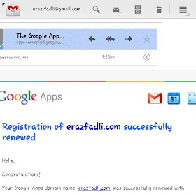 Registration of erazfadli.com successfully renewed