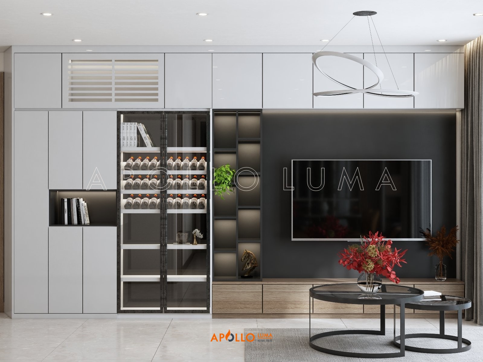 Concept thiết kế nội thất căn hộ 2PN+1 Tòa GS1 Vinhomes Smart City