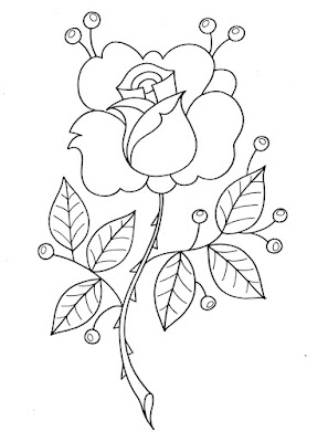 Flores para desenhar e colorir no papel - desenhos de rosas