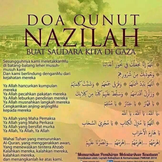 Doa Qunut Nazilah Buat Saudara Kita Di Gaza