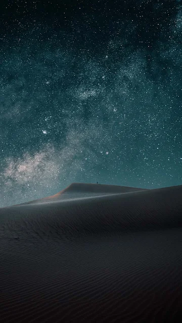 Milky Way Galaxy Desert Mobile Wallpaper