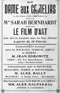 LA DAME AUX CAMÉLIAS. Cartel anuncio. Francia. LA DAMA DE LAS CAMELIAS. La dame aux camélias. 1912. Francia. Dirección: André Calmettes, Louis Mercanton, Henri Pouctal. Reparto: Sarah Bernhardt, Lou Tellegen, Paul Capellani, Henri Desfontaines, Jean Chameroy, Suzanne Seylor, Henri Pouctal, Pitou.