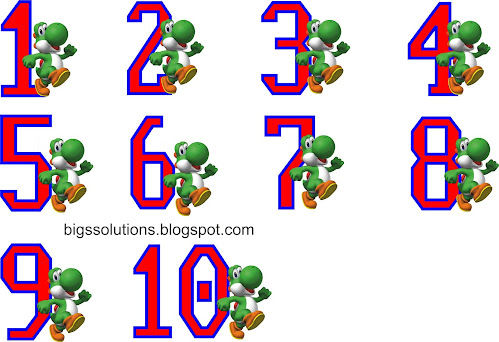 yoshi super mario numbers 1 to 10