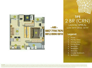 Tipe 2 Bedroom 53 m2 Lavanya Garden Residences Apartment Cinere