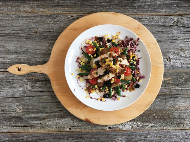 Turkey Nicoise Salad with Sundried Tomato Dressing