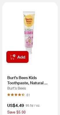 Burt's Bees Kids Toothpaste CVS Deals