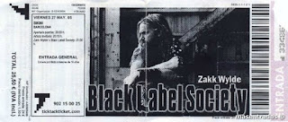 entrada de concierto de black label society