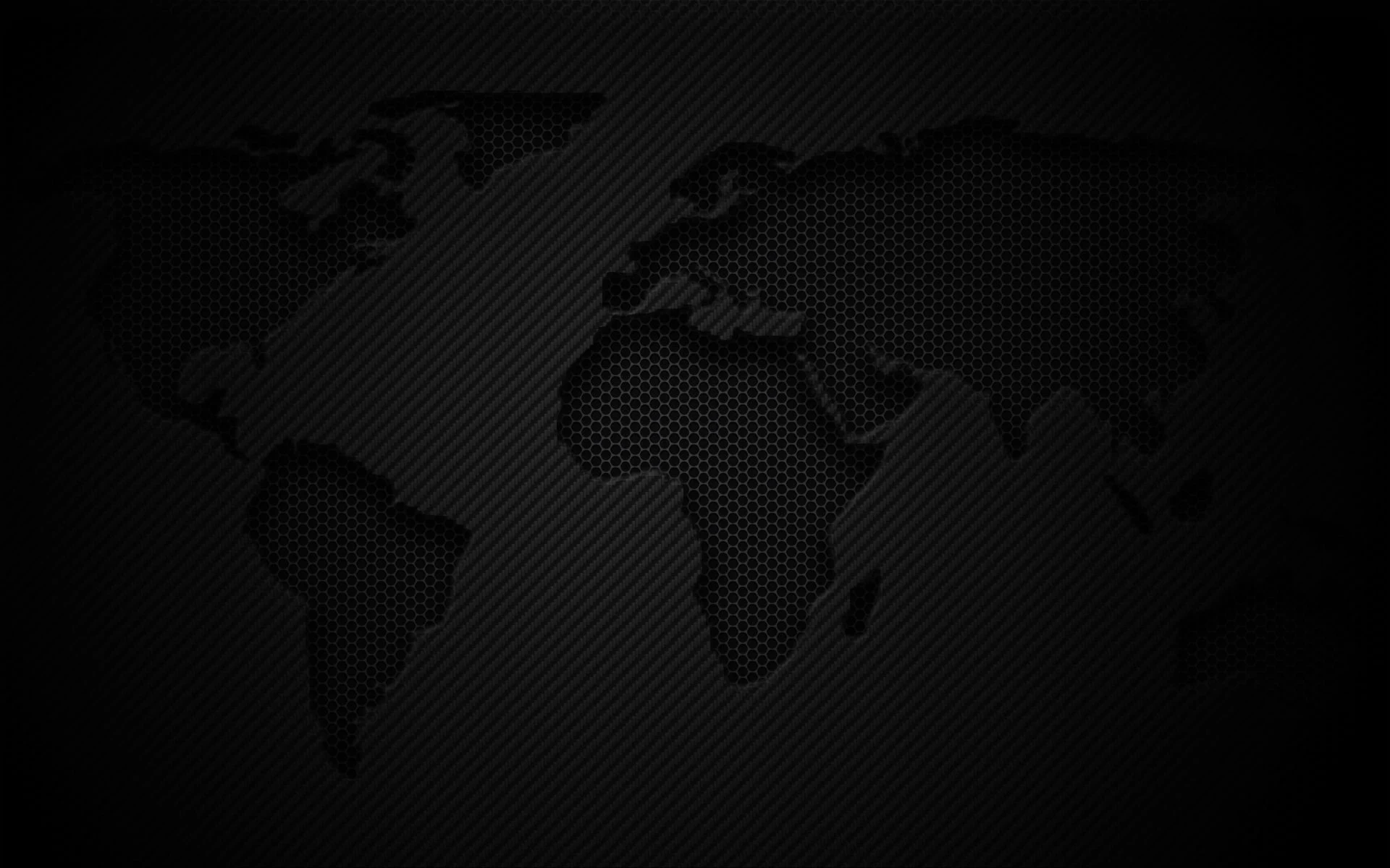 World map black background