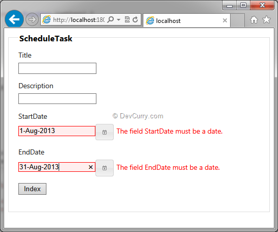 Using jQuery and Moment.js in ASP.NET MVC to do Custom  
