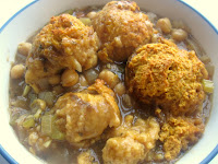 Chickpea Pot Pie with Sweet Potato Biscuits