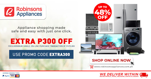 Robinsons Appliances offers up to 48% off, extra P300 off promo code