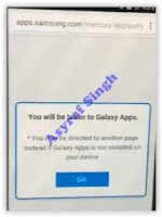 redirect page to Samsung Galaxy Apps