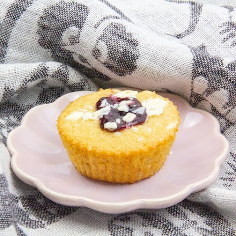 Lemon White Chocolate & Blueberry Jam Muffins