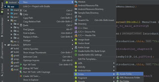 how to create asset folder in android studio