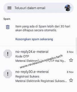 membuka file spam gmail atau email