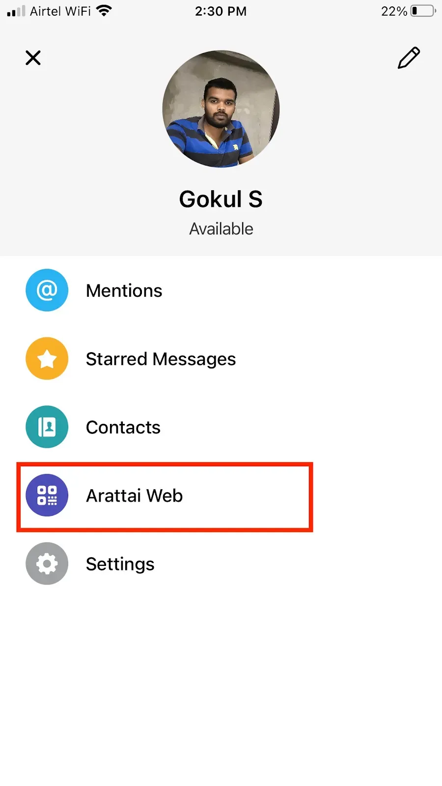 Arattai Profile Web