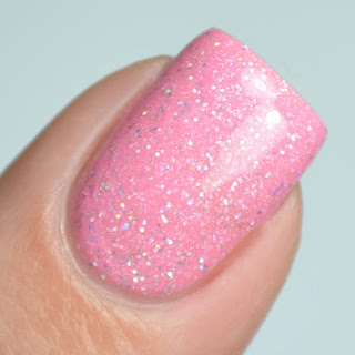 pink holo nail polish