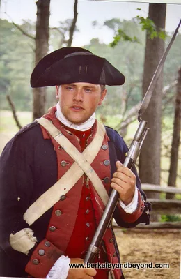 costumed soldier at Yorktown Victory Center in Virginia