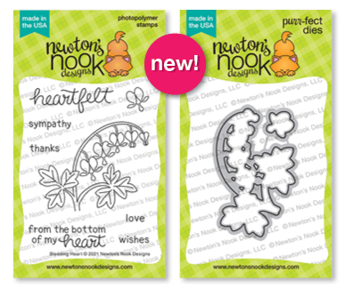 Bleeding Heart Stamp Set and Die Set by Newton's Nook Designs #newtonsnook